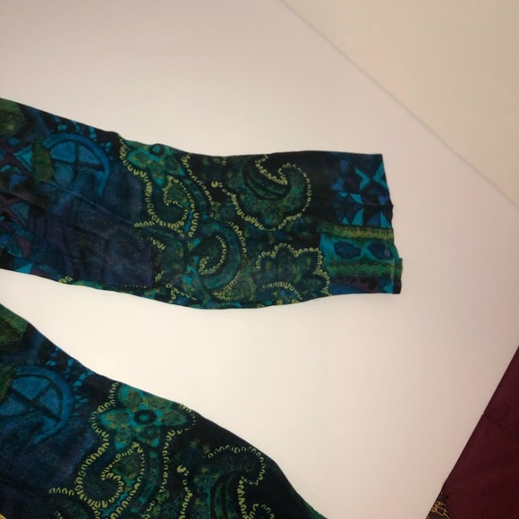 Chico’s V Neck Sheer Popover Blouse Blue Green S - Picture 9 of 13